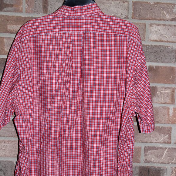 Ralph Lauren Shirt Men XL Blue Red White Blake Check Button Down Short Sleeve - Picture 3 of 5